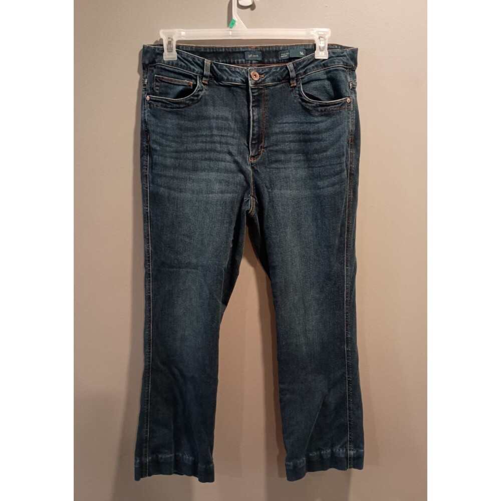 J. Jill Women's Boot Cut Jeans in Dark Blue Wash